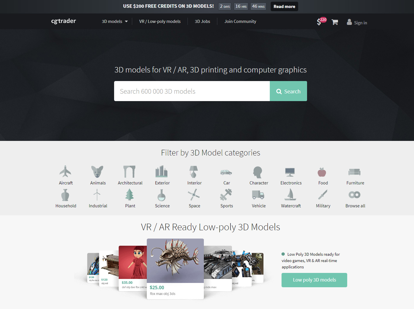 cgtrader homepage