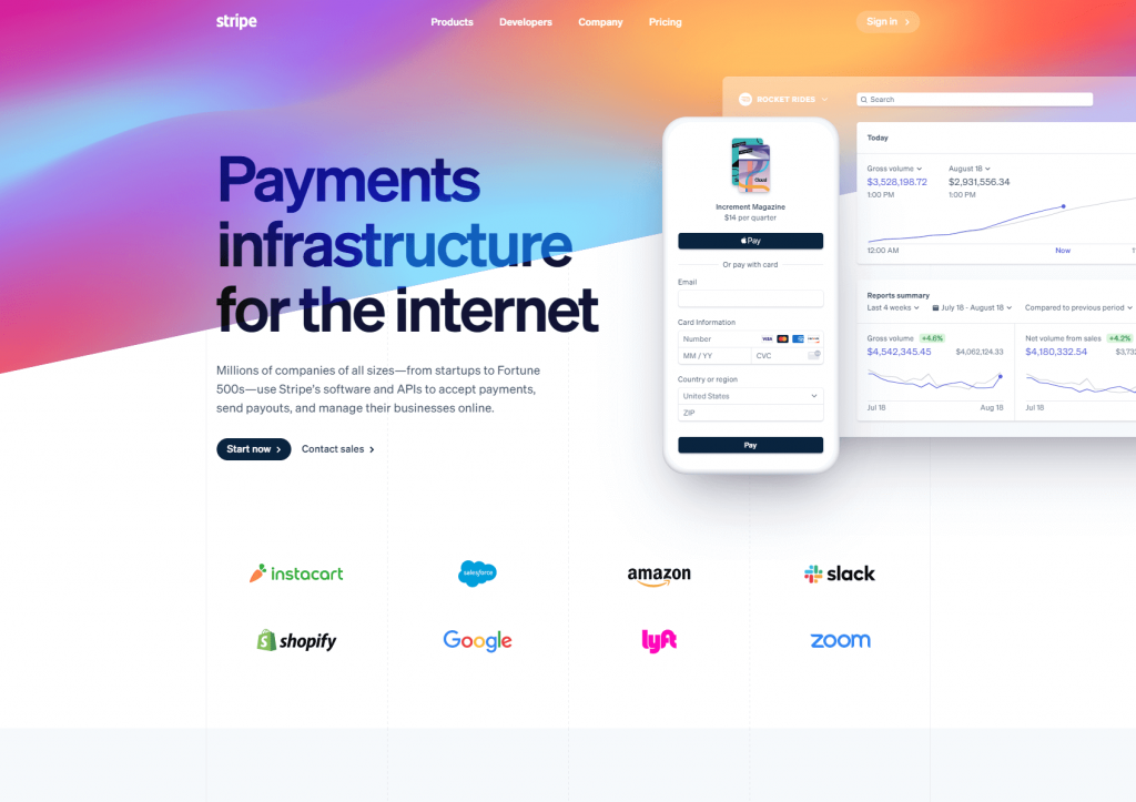 Официальный сайт Stripe