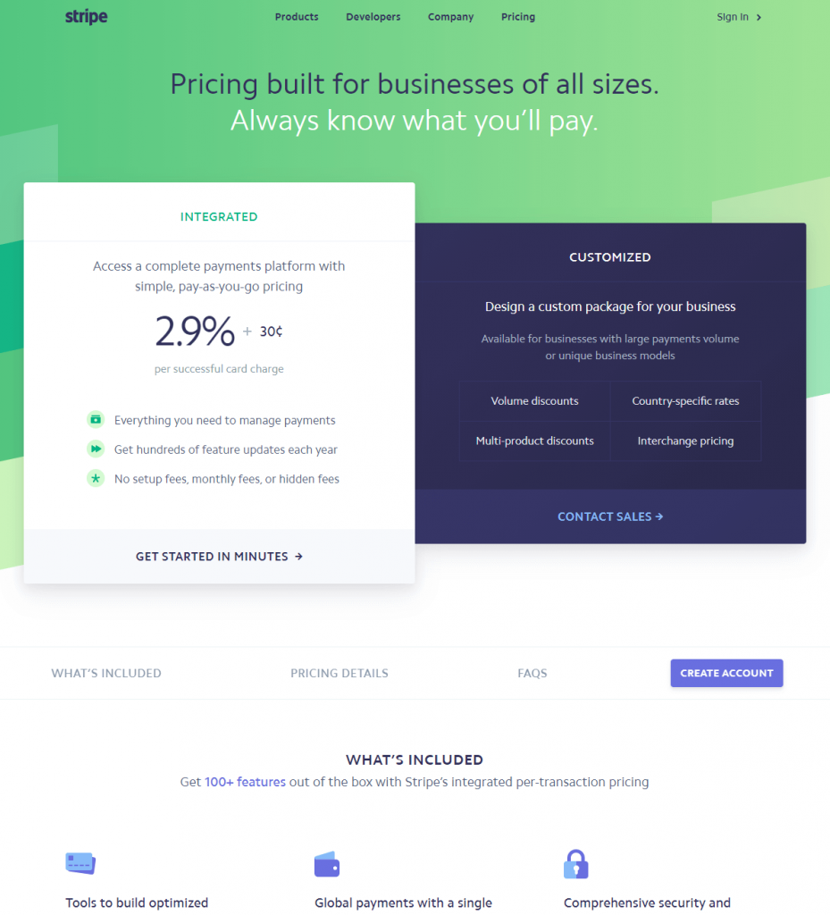 Тарифы платёжного шлюза Stripe