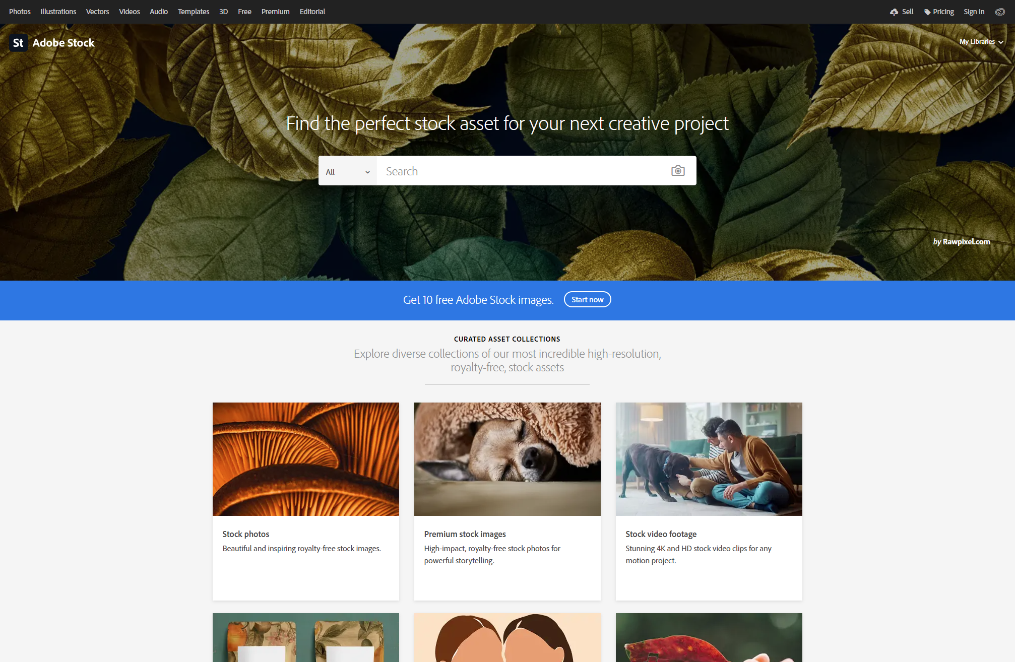 Homepage Adobe Stock