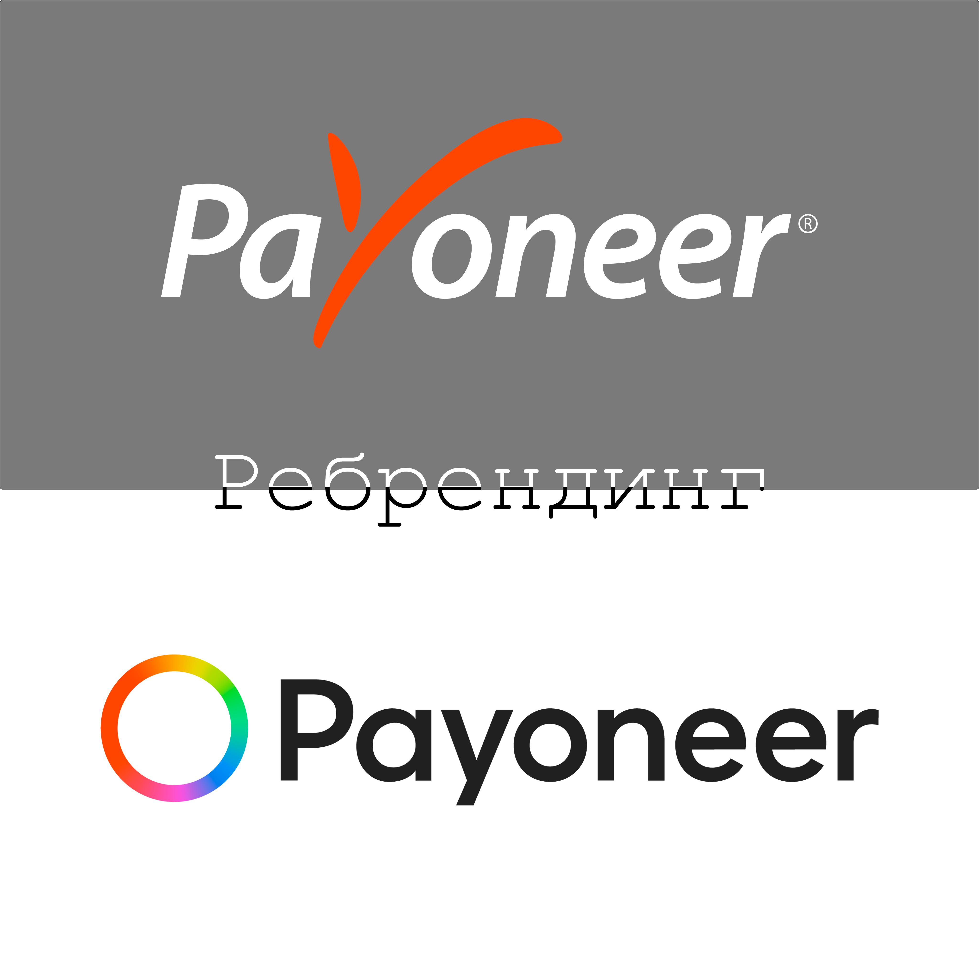 Ребрендинг Payoneer - старий логотип і новий логотип Пайонер