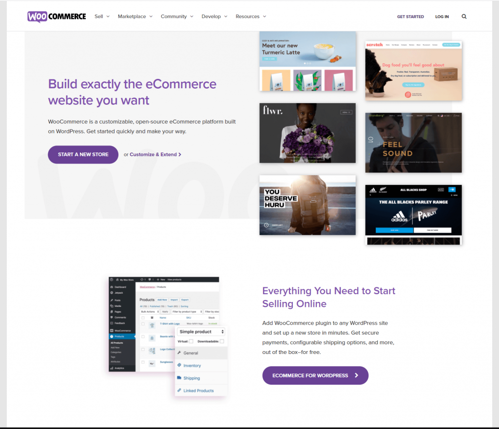 WooCommerce превью главной страницы официального сайта